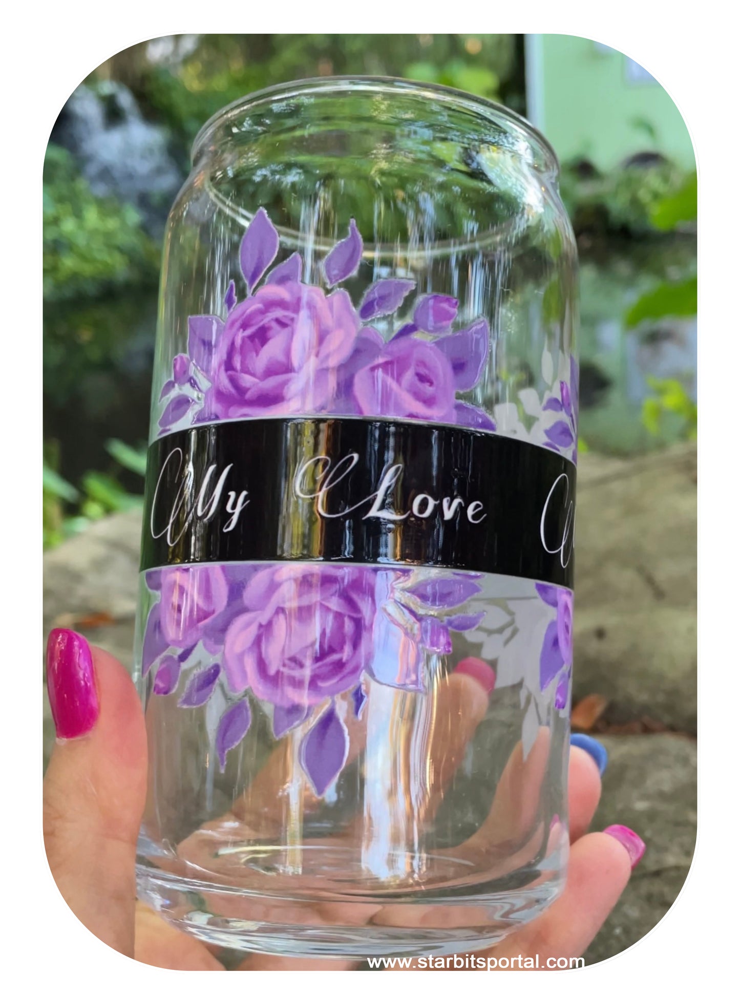 TallBeverageGlass_PinkFlower_RomanticGift