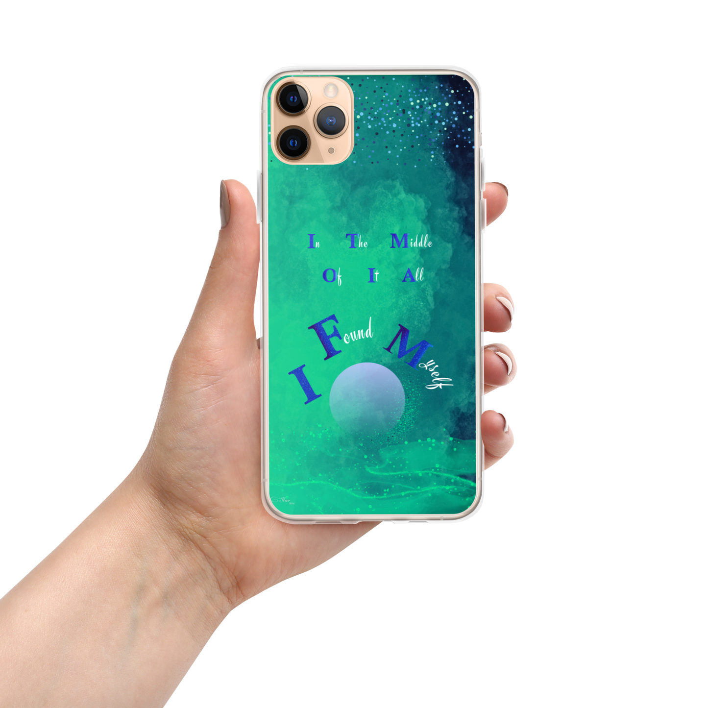 CleariPhoneCase_CELESTIALDREAMS_EmeraldEnigma_11ProMax_StarBits