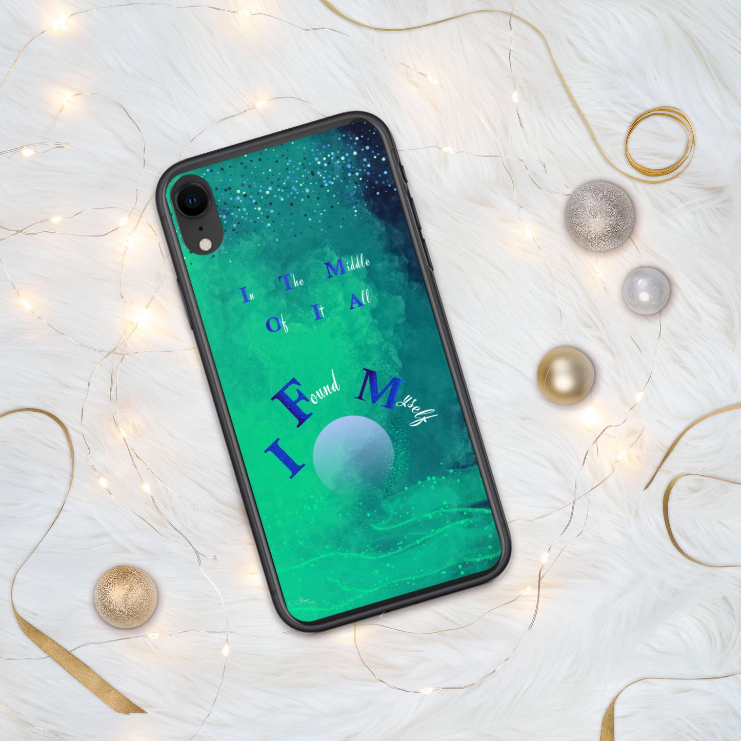 CleariPhoneCase_CELESTIALDREAMS_EmeraldEnigma_XR_StarBits