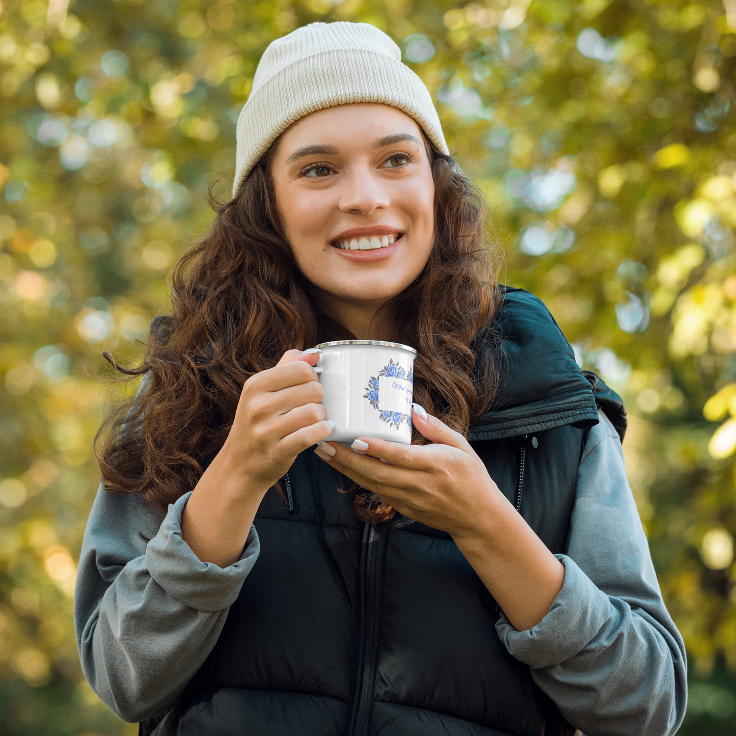 ENAMEL MUG - Blue Blossoms