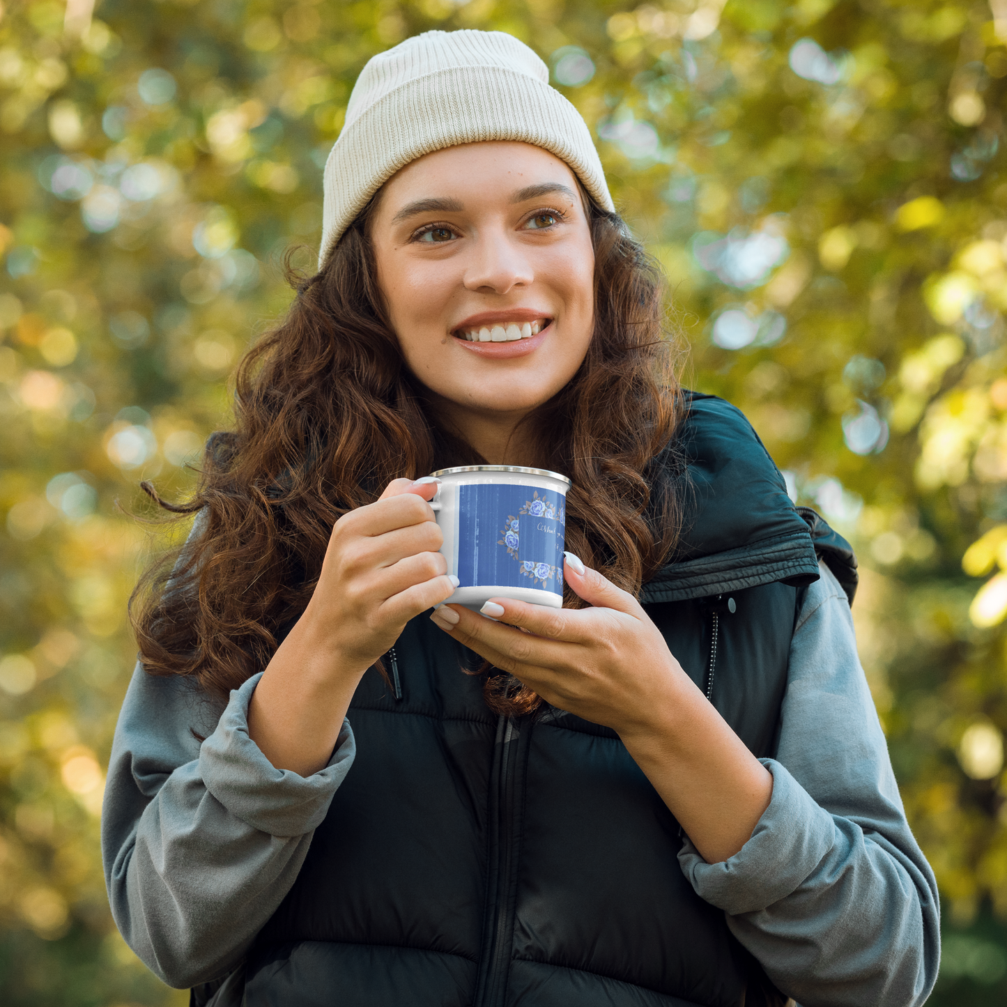 ENAMEL MUG - Blue Blossoms