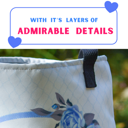 BlueToteBagPurseForTravel_FlowerWreath