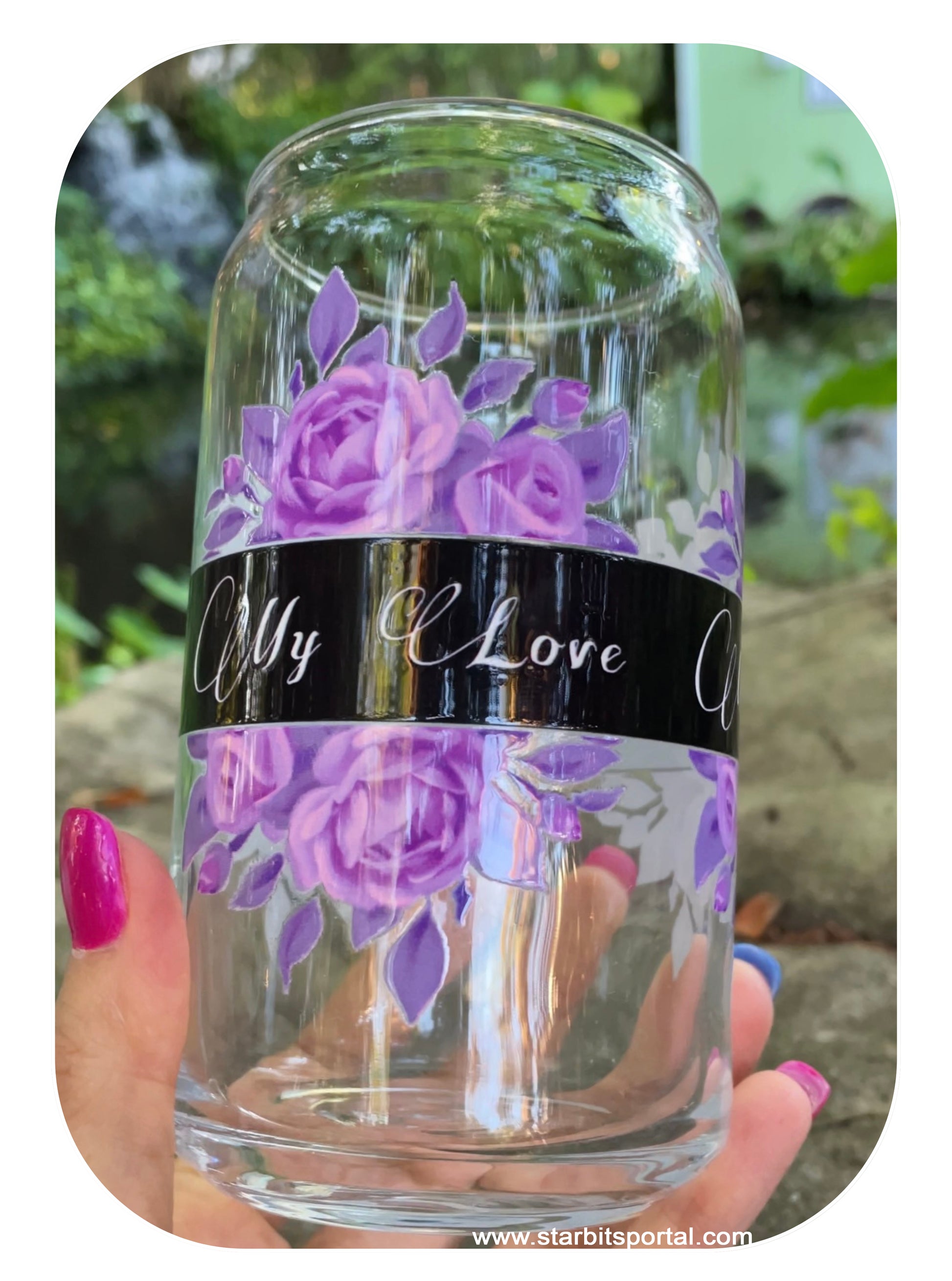 TallBeverageGlass_PinkFlower_RomanticGift