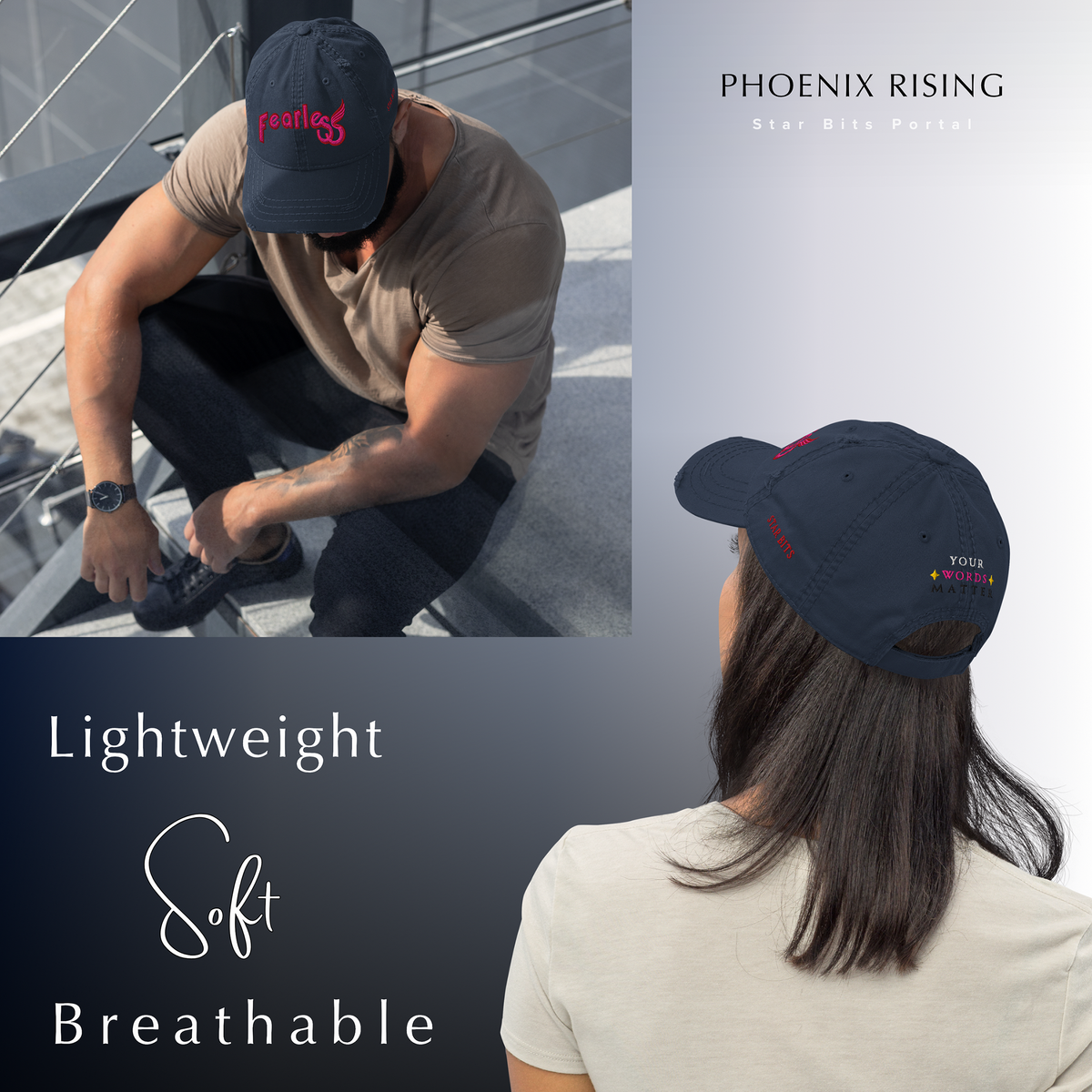 Fearless Distressed Dad Hat - Phoenix Rising