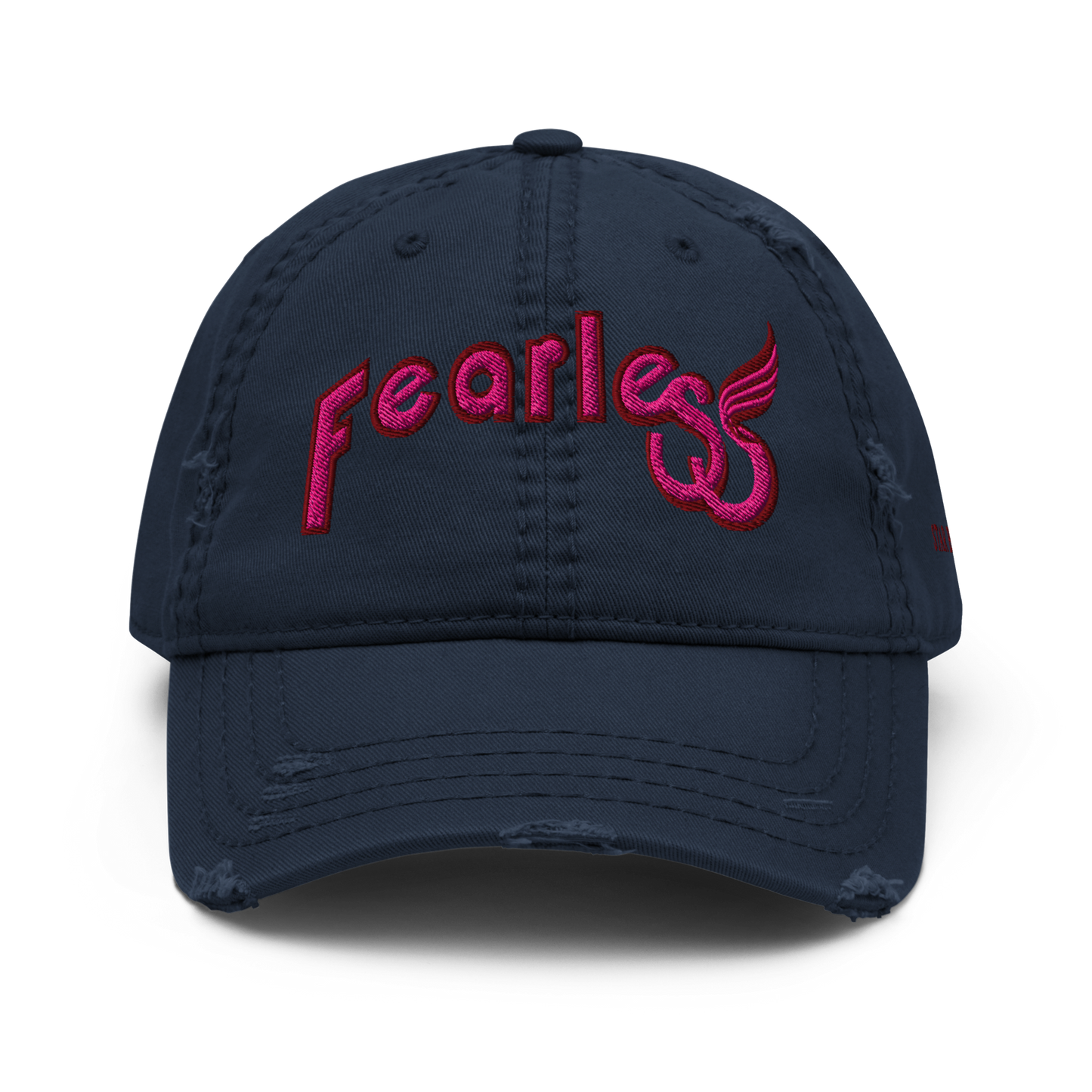 custom-fearless-Distressed-Dad-Hat-Navy-Pink