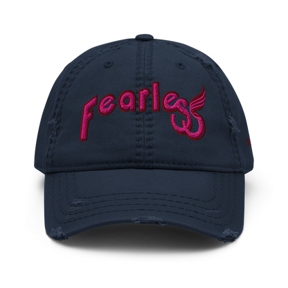 custom-fearless-Distressed-Dad-Hat-Navy-Pink