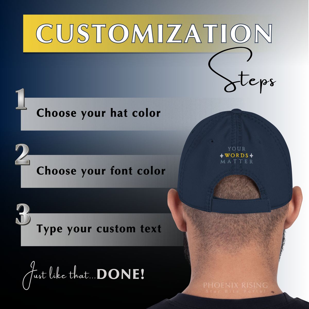 Fearless Distressed Dad Hat - Phoenix Rising