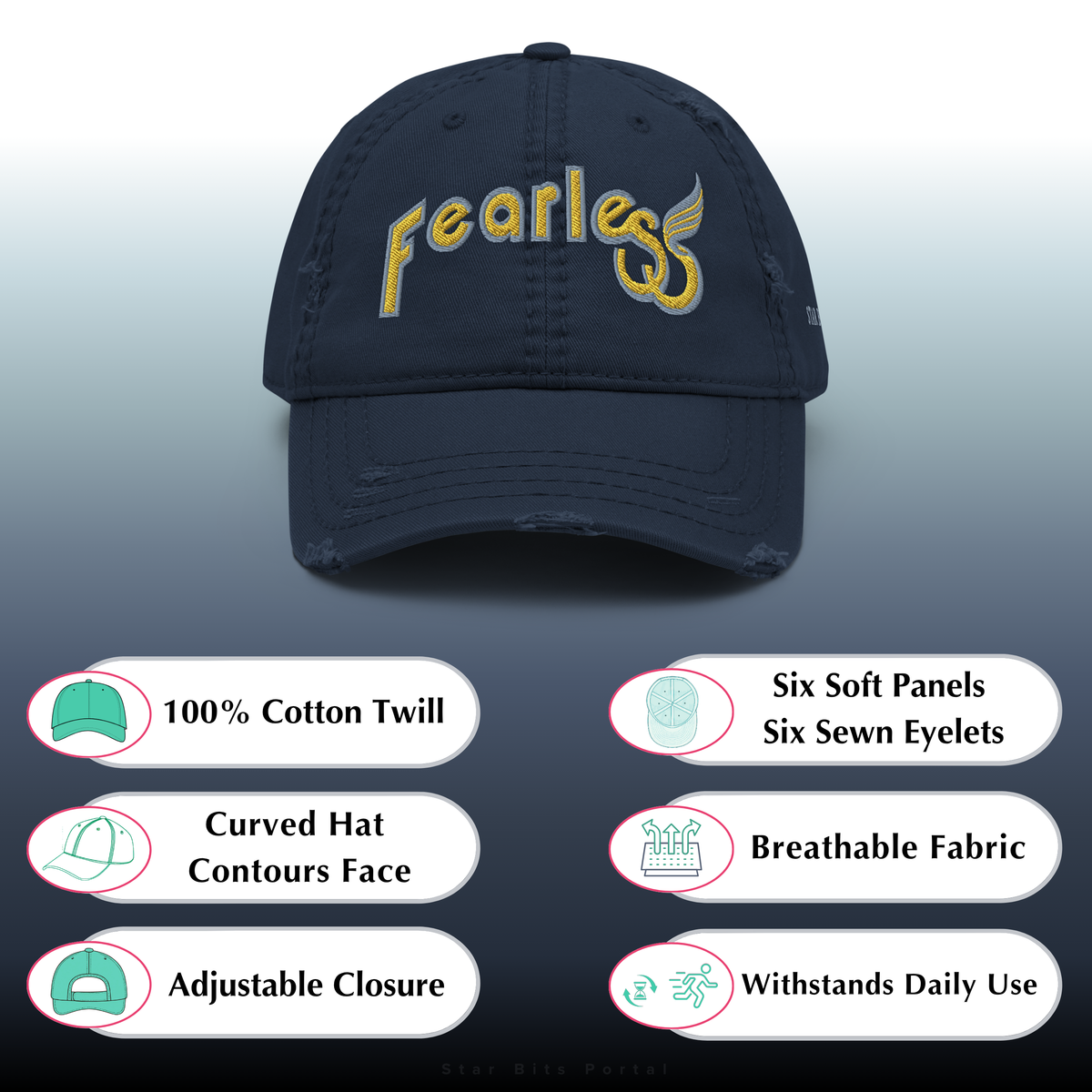 Fearless Distressed Dad Hat - Phoenix Rising