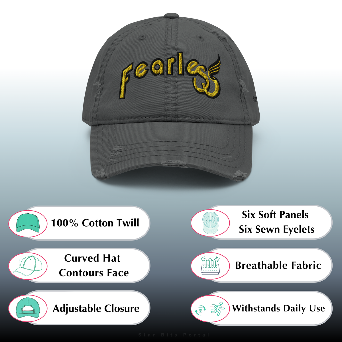 Fearless Distressed Dad Hat - Phoenix Rising