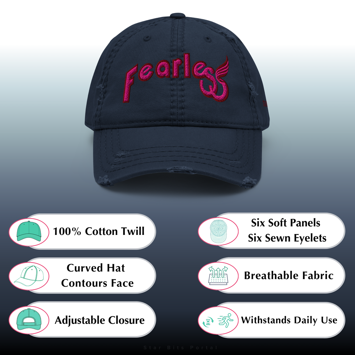 Fearless Distressed Dad Hat - Phoenix Rising