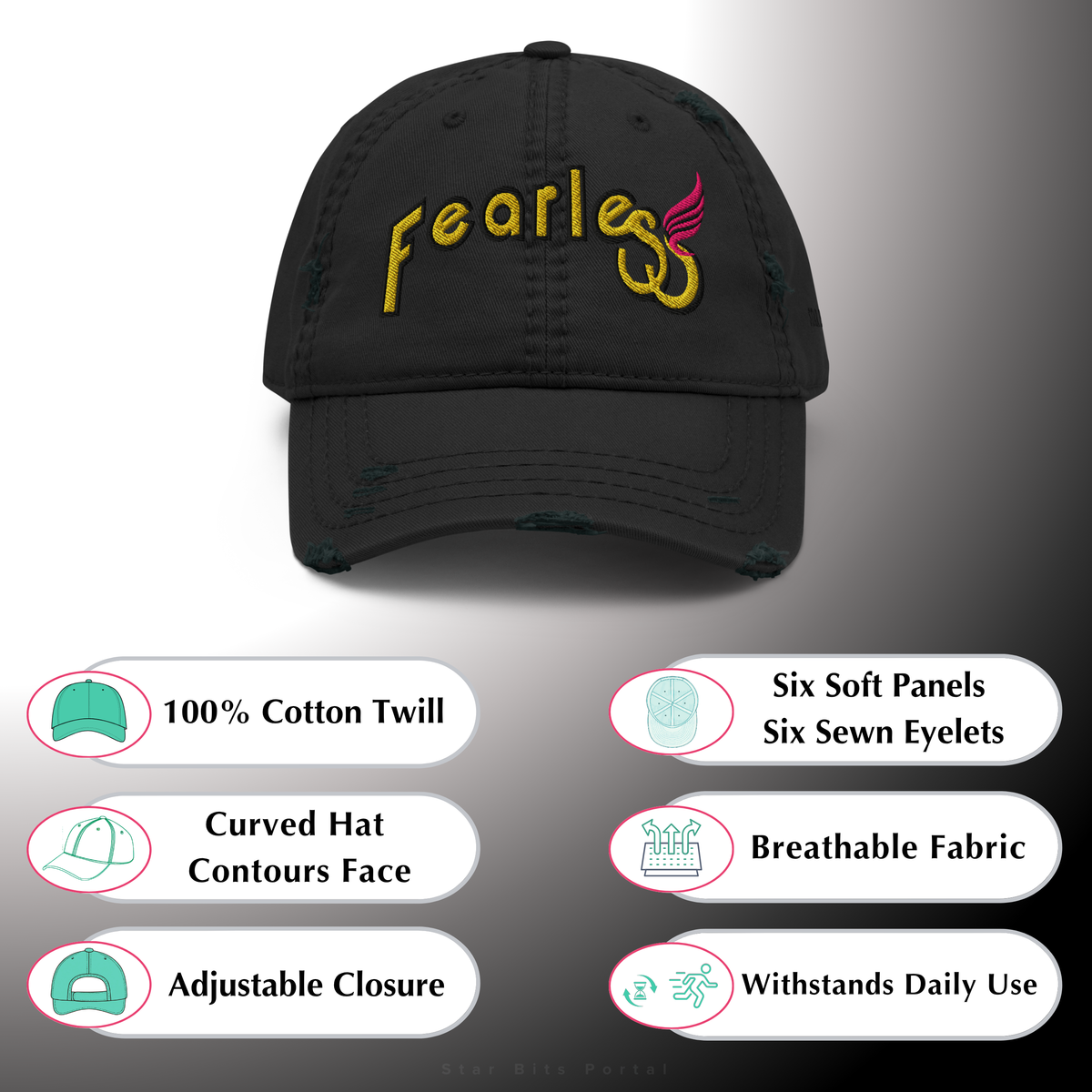 Fearless Distressed Dad Hat - Phoenix Rising