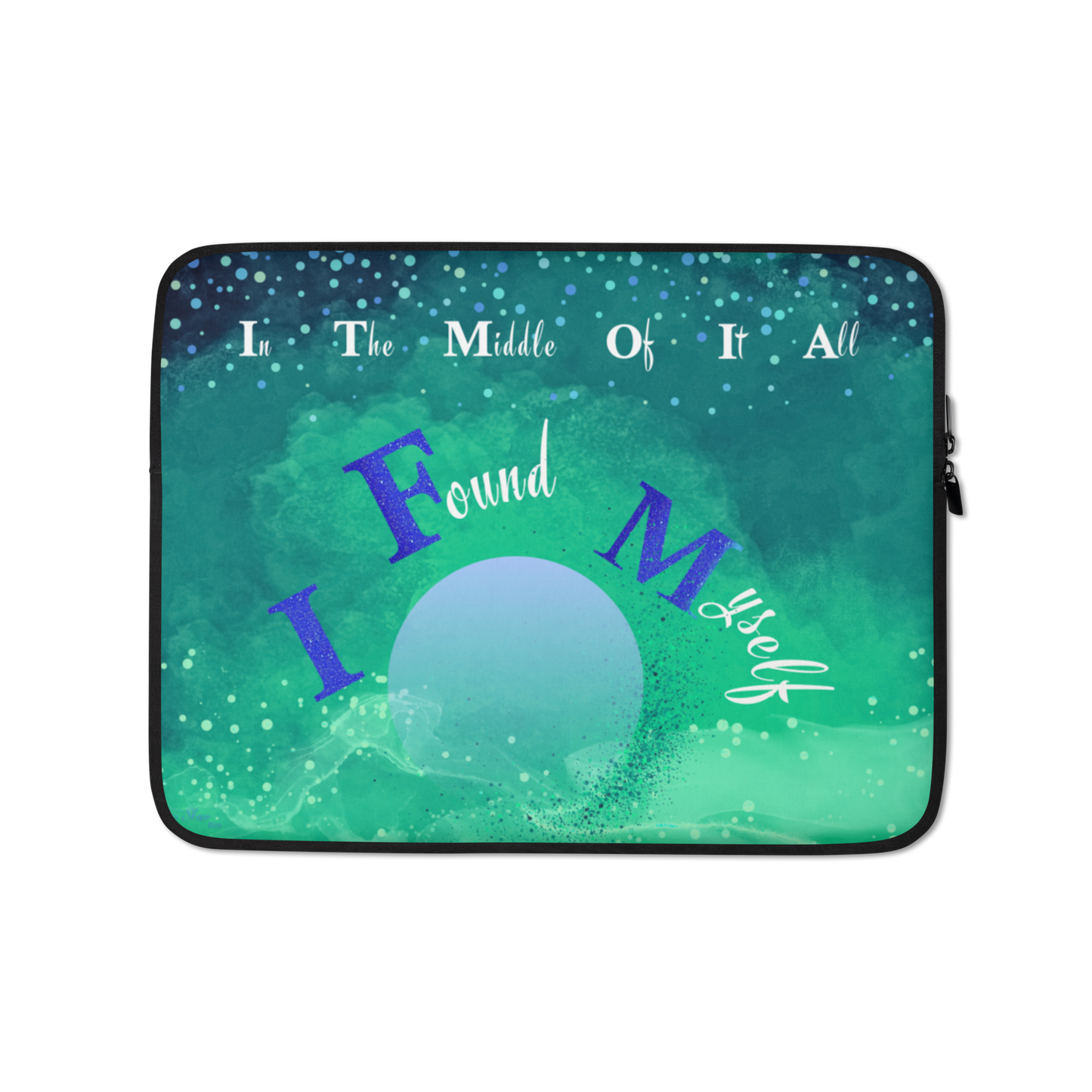 LaptopSleeve_13"_CELESTIALDREAMS_EmeraldEnigma_StarBits 