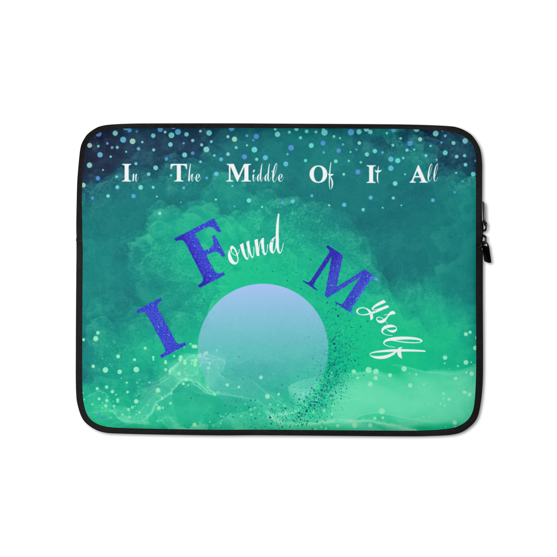 LaptopSleeve_13"_CELESTIALDREAMS_EmeraldEnigma_StarBits 