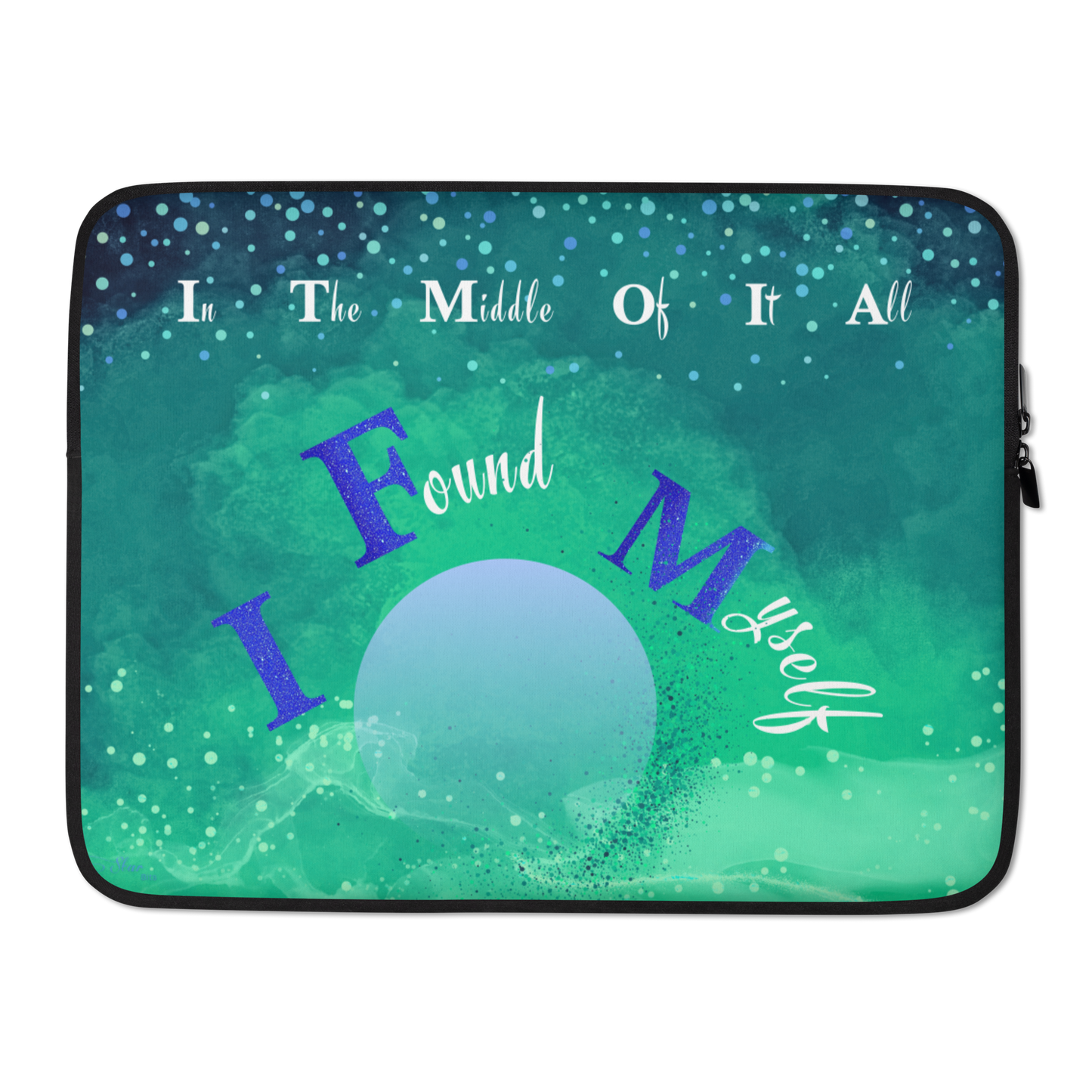 LaptopSleeve_15"_CELESTIALDREAMS_EmeraldEnigma_StarBits 