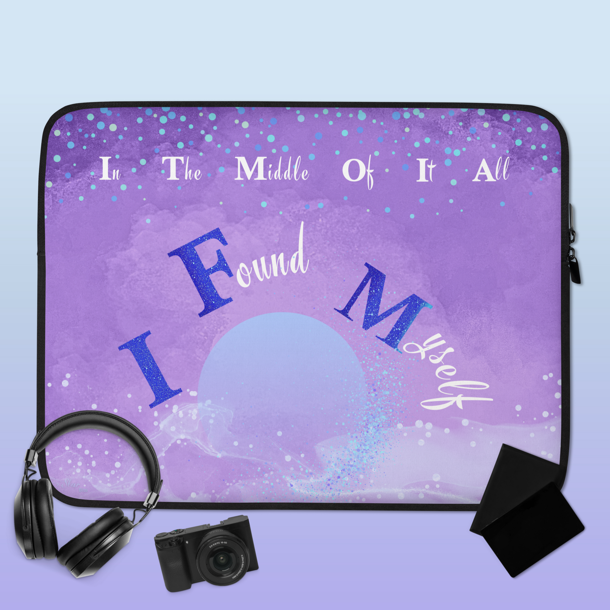 LaptopSleeve_15"_CELESTIALDREAMS_DivineAmethyst_StarBits 