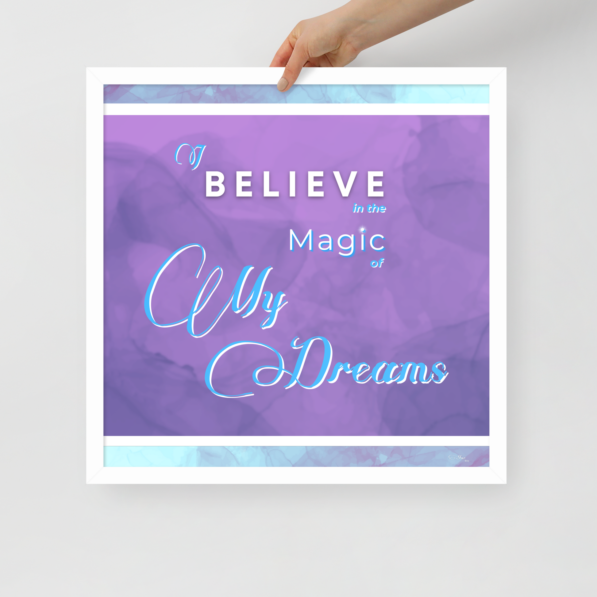 PremiumLustrePhotoPaperPoster_18"x18”_DivineAmethyst_Framed_StarBitsPortal