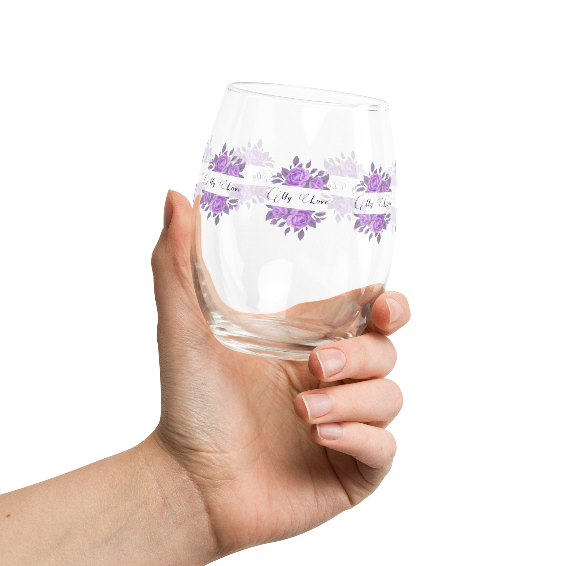 StemlessBeverageGlass_FrenchCountryFloralDesign2_Pink_UniqueGiftSet