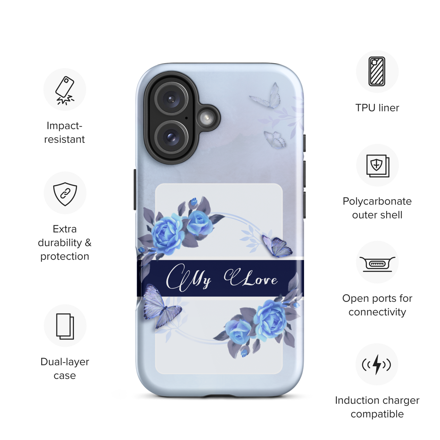 DUAL LAYER Tough iPhone® Case - Blue